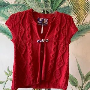 Free People Red Cardigan-like New!